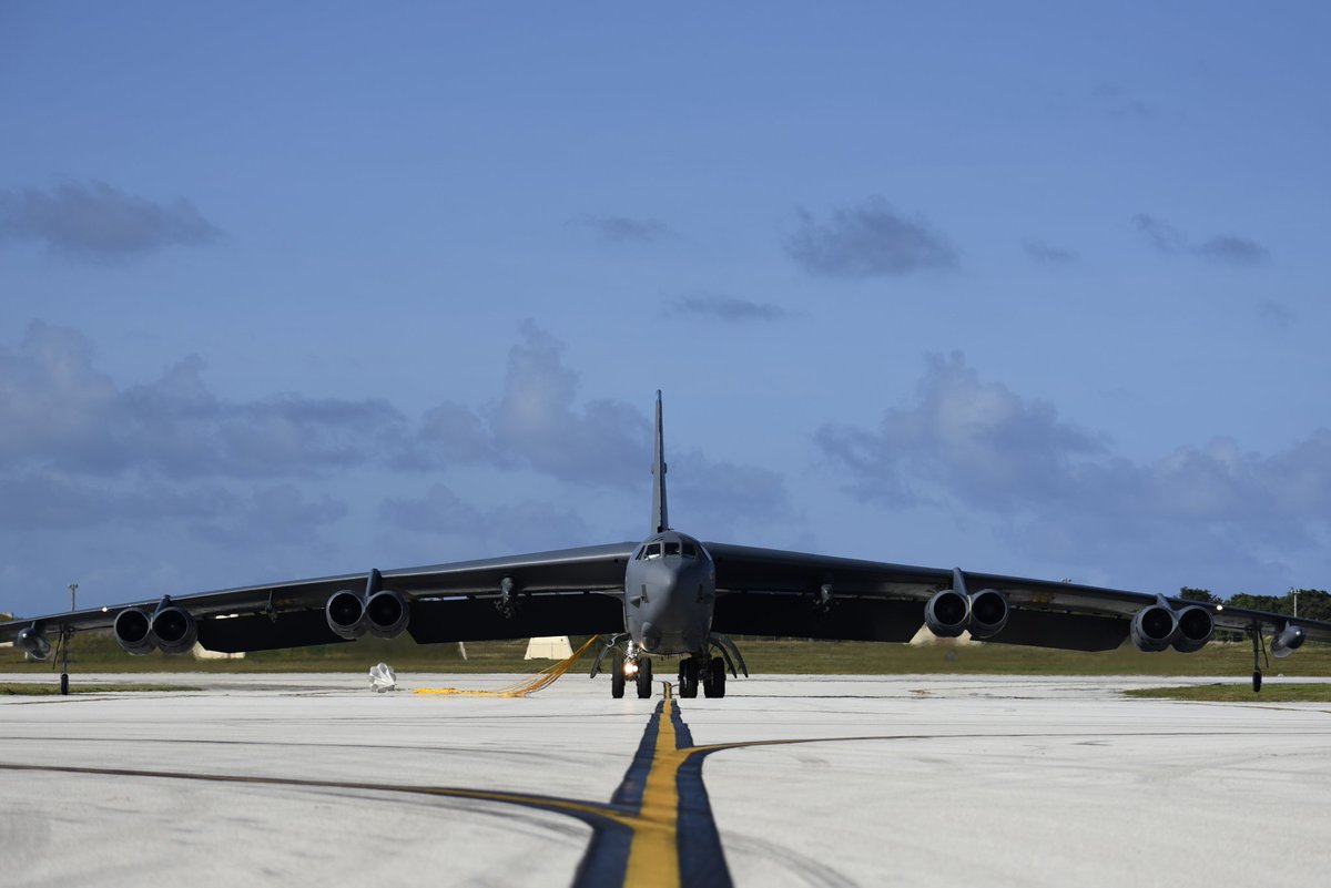 Two of Six deploying B-52H's have arrived into Andersen AFB, Guam joining x6 B-1B's and x3 B-2A's. US Air Force  B-52H Stratofortress 60-0008 MYTEE51 'Lucky Lady IV'. US Air Force  B-52H Stratofortress 60-0013 MYTEE51 'Lucky 13'  ©PACAF   