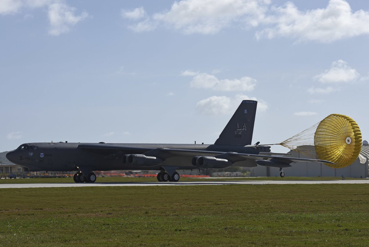 Two of Six deploying B-52H's have arrived into Andersen AFB, Guam joining x6 B-1B's and x3 B-2A's. US Air Force  B-52H Stratofortress 60-0008 MYTEE51 'Lucky Lady IV'. US Air Force  B-52H Stratofortress 60-0013 MYTEE51 'Lucky 13'  ©PACAF   