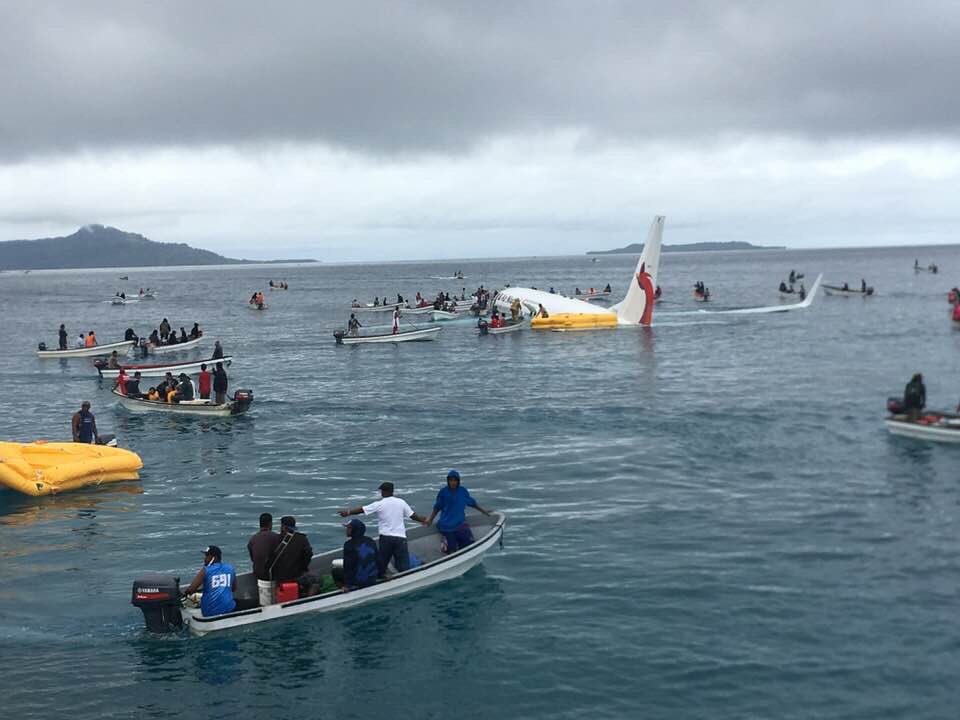 Air Niugini Boeing 737-800 (P2-PXE) overran on landing Chuuk Airport, Micronesia and ended up in a lagoon. Staying afloat, 36 passengers and 11 crew on flight PX73 from Pohnpei were able to evacuate and were rescued by boats. 