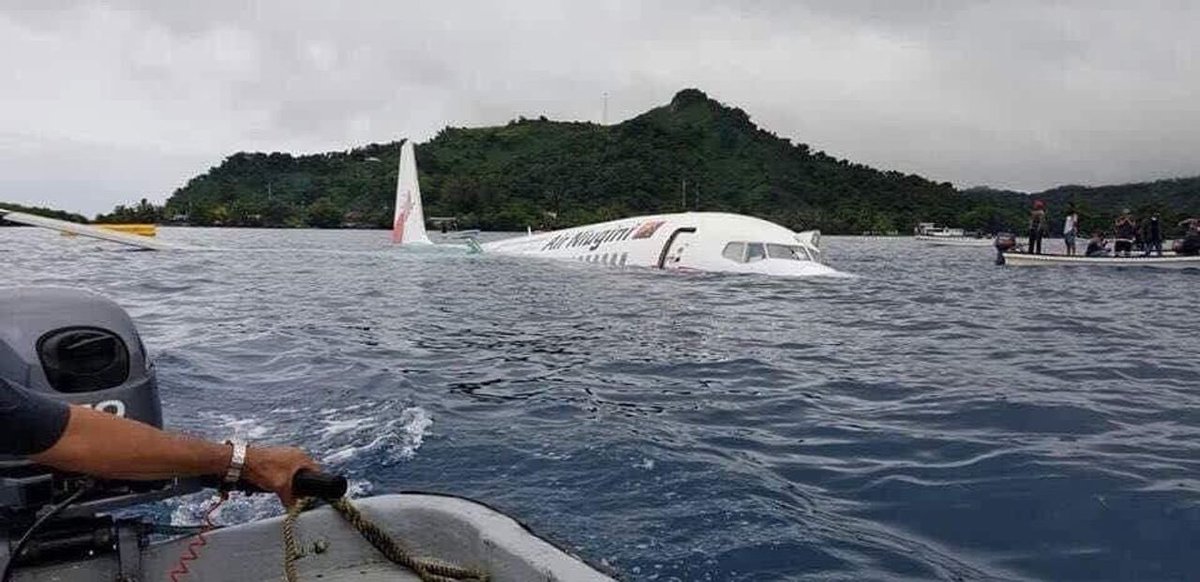 Air Niugini Boeing 737-800 (P2-PXE) overran on landing Chuuk Airport, Micronesia and ended up in a lagoon. Staying afloat, 36 passengers and 11 crew on flight PX73 from Pohnpei were able to evacuate and were rescued by boats. 