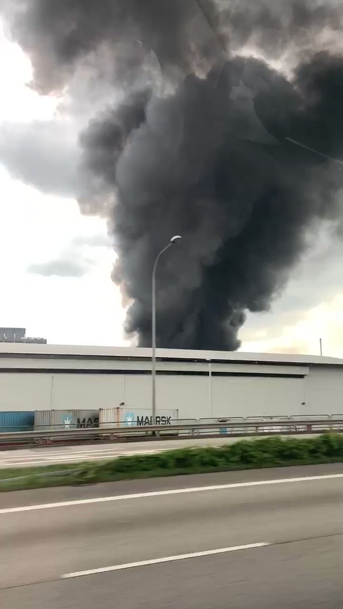 Fire from one of the factories in Jurong Pier Road