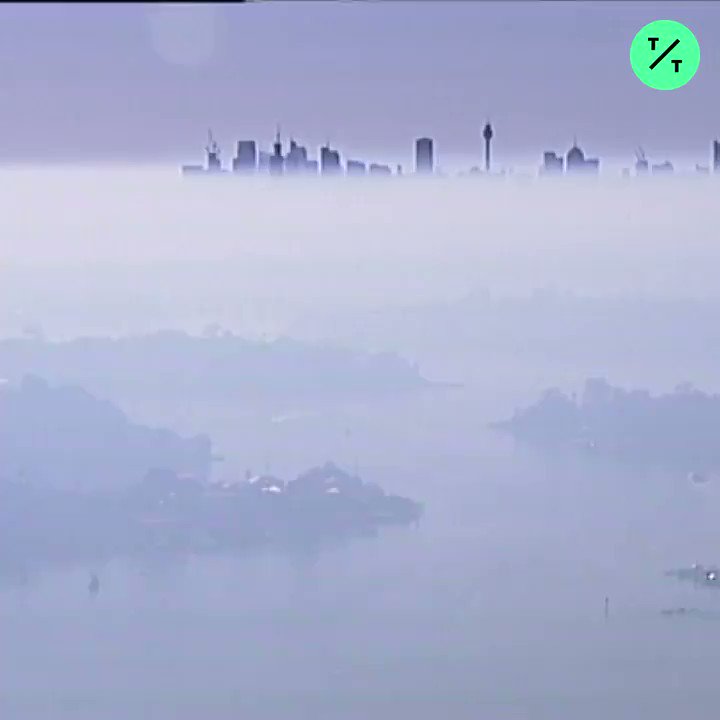 This is what the Sydney skyline looked like on Tuesday enveloped in thick smoke from wildfires in Australia