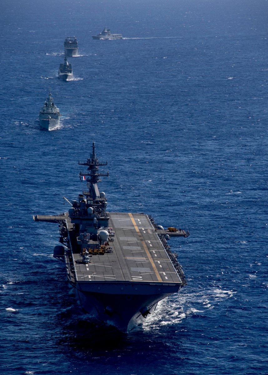 RIMPAC naval exercise scenes from 18 Aug: maneuvers led by assault ship ESSEX LHD2; Australian oiler SIRIUS AO266 refueling Japan's ISE DDH182; New Zealand's MANAWANUI A09 with Canadian WINNIPEG 338, Singapore's SUPREME 73 and Brunei's DARULEHSAN (07)