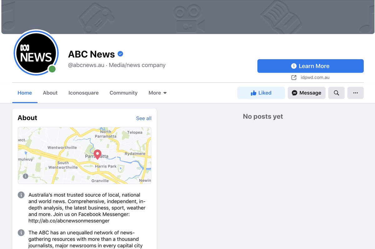 Every single post that has previously been published by major news outlets in Australia have completely disappeared at Facebook (@abcnews, @SBSNews, @7NewsAustralia, @9NewsAUS, @australian, @smh etc)