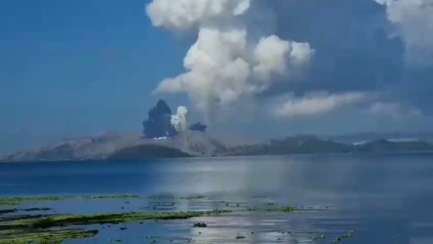 Philippine volcano Taal began erupting today 03/26/22 throwing a column of ash and gas into the sky to a height of up to 1.5 km. Authorities raised the alert level and urged thousands of residents to evacuate from high-risk villages