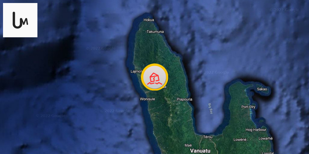 Earthquake of magnitude 5.4 - 48 km WNW of Port-Olry, Vanuatu - Pacific ...