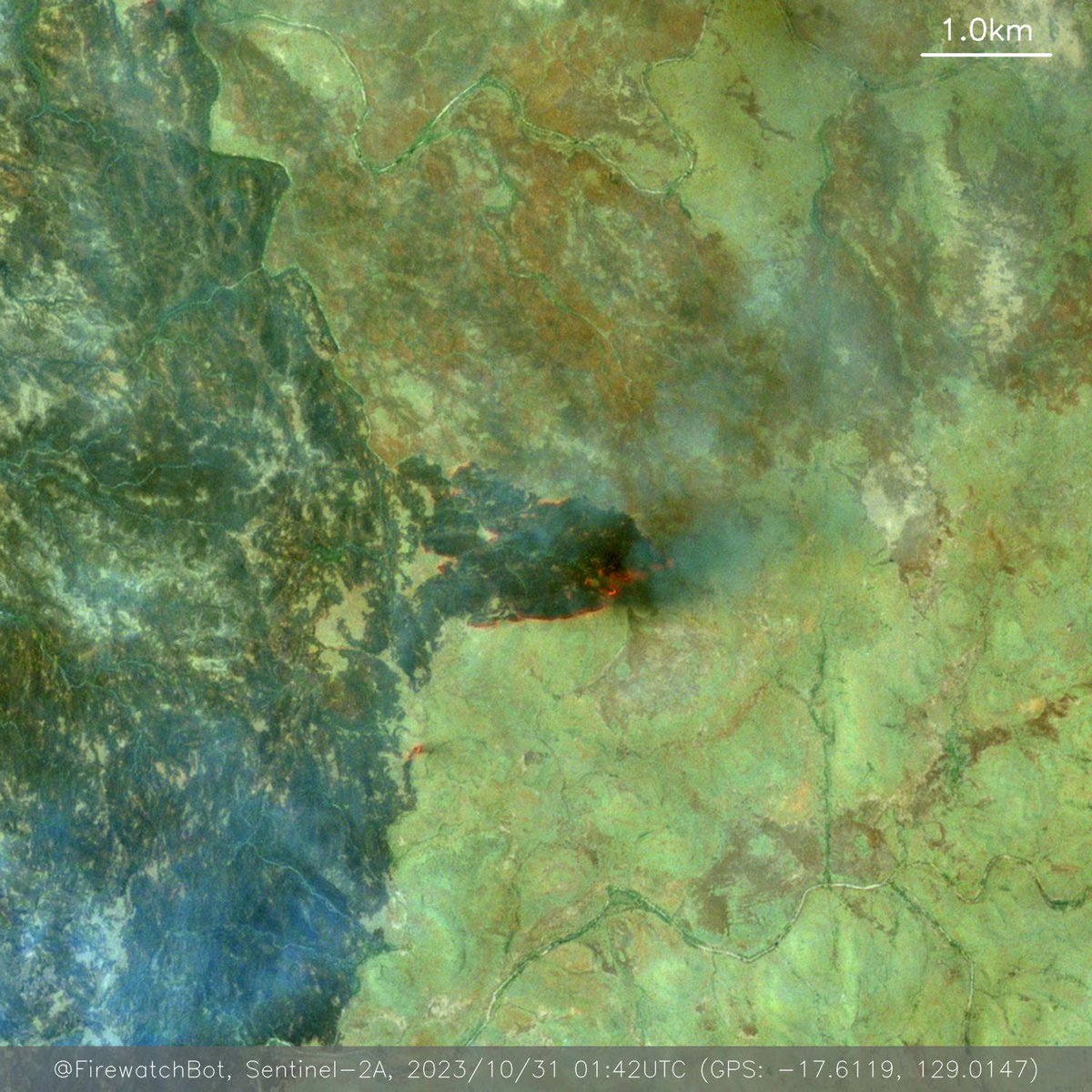 Fire detected from Sentinel2nn Place: Victoria Daly Region, Northern Territory, Australian