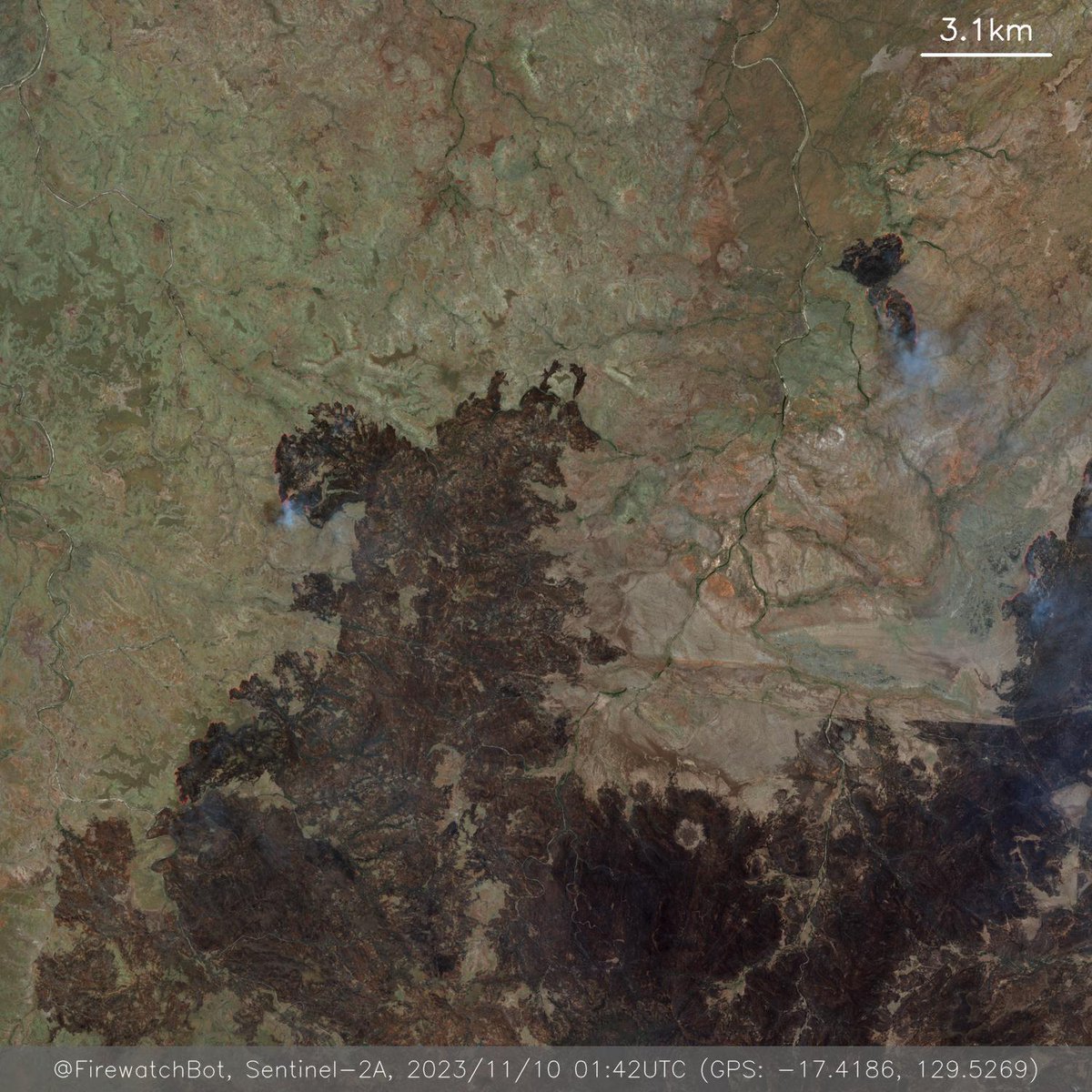 Fire detected from Sentinel2 Place: Victoria Daly Region, Northern Territory, Australia