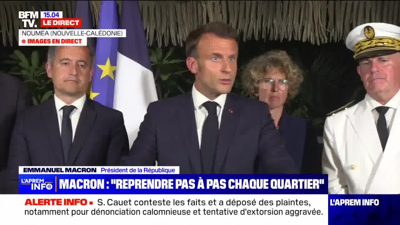 New Caledonia: We are going to take back each district, each roundabout, each dam step by step, declares Emmanuel Macron