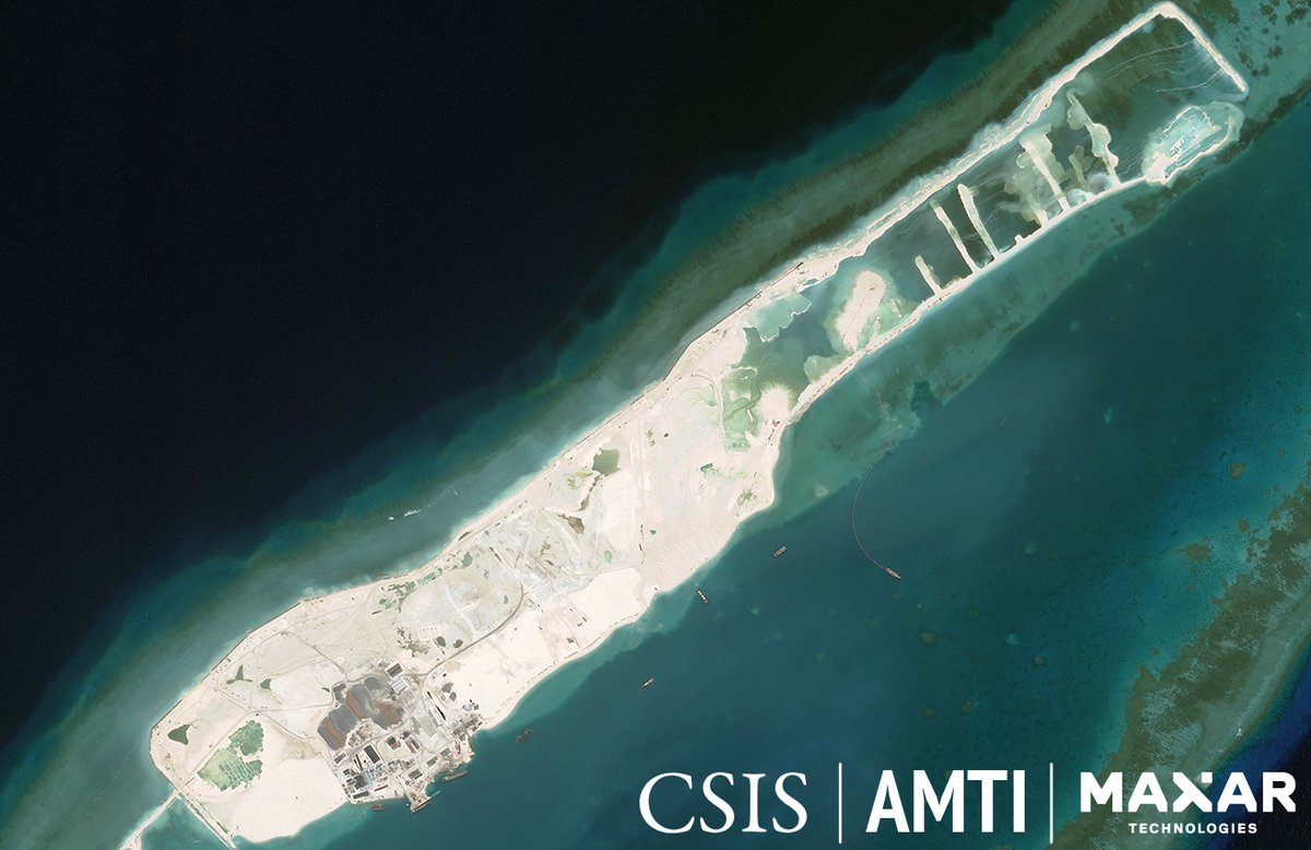 Vietnam ha creado 692 nuevos acres de tierra en el Mar de China Meridional en los últimos seis meses. Las imágenes de satélite revelan la creciente escala de los esfuerzos de Hanoi para ampliar sus puestos de avanzada en las Islas Spratly