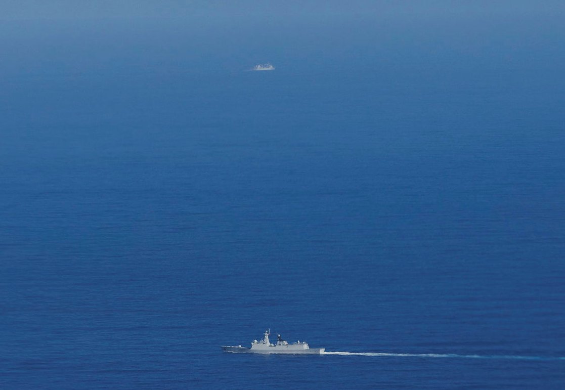 The Defence Department has released more pictures of the Chinese warships in the Tasman Sea, which have now moved back into Australia's EEZ and are roughly 300 kilometres east of Hobart