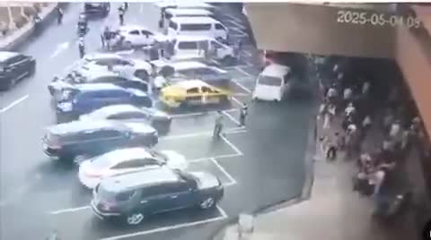 CCTV footage shows how an SUV crashed into the departure entrance of NAIA Terminal 1 on Sunday morning, May 4. The incident left two people dead and three injured, according to police. (Video courtesy of Raoul Esperas)