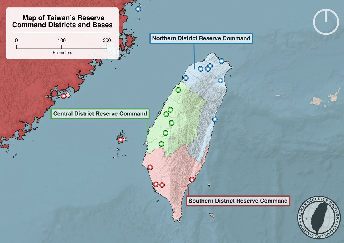Han Kuang, the annual major military exercise of the Republic of China Armed Forces, is set to begin next week. With approximately 22,000 reservists to be mobilized, the most in the drill's history, check out TSM’s visualization highlighting Taiwan’s Reserve Command districts and bases: