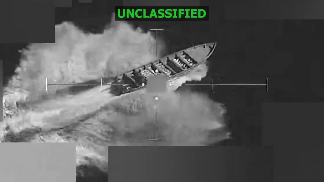 SOUTHCOM:  On Nov. 15, at the direction of Secretary of War Pete Hegseth, Joint Task Force Southern Spear conducted a lethal kinetic strike on a vessel operated by a Designated Terrorist Organization. Three male narco-terrorists aboard the vessel were killed.  The vessel was trafficking narcotics in the Eastern Pacific and was struck in international waters.