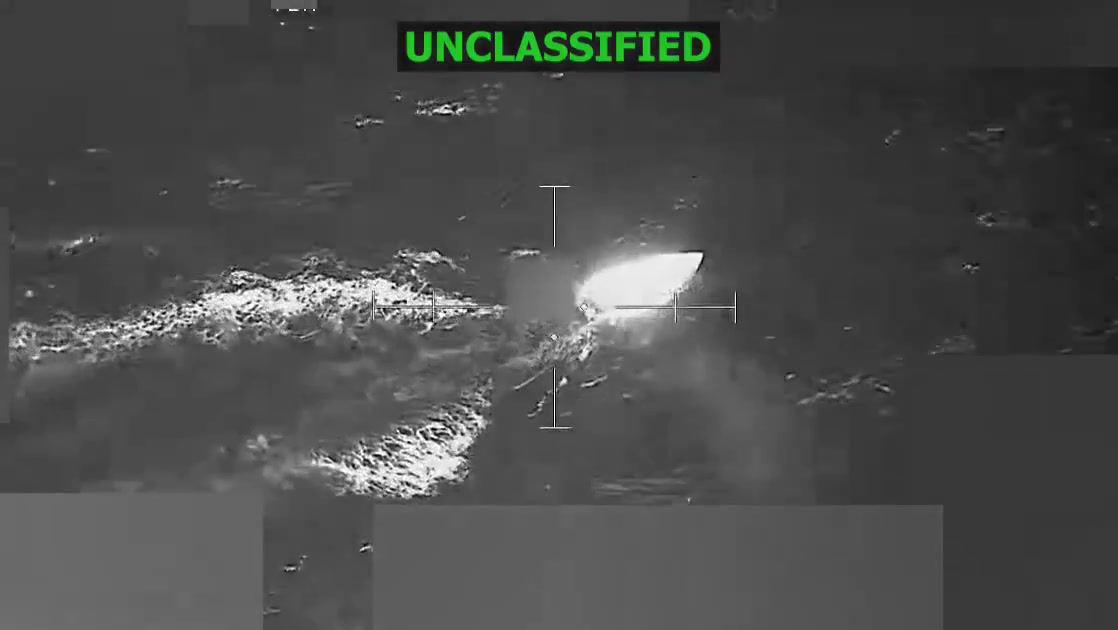 SOUTHCOM:  On Nov. 15, at the direction of Secretary of War Pete Hegseth, Joint Task Force Southern Spear conducted a lethal kinetic strike on a vessel operated by a Designated Terrorist Organization. Three male narco-terrorists aboard the vessel were killed.  The vessel was trafficking narcotics in the Eastern Pacific and was struck in international waters.