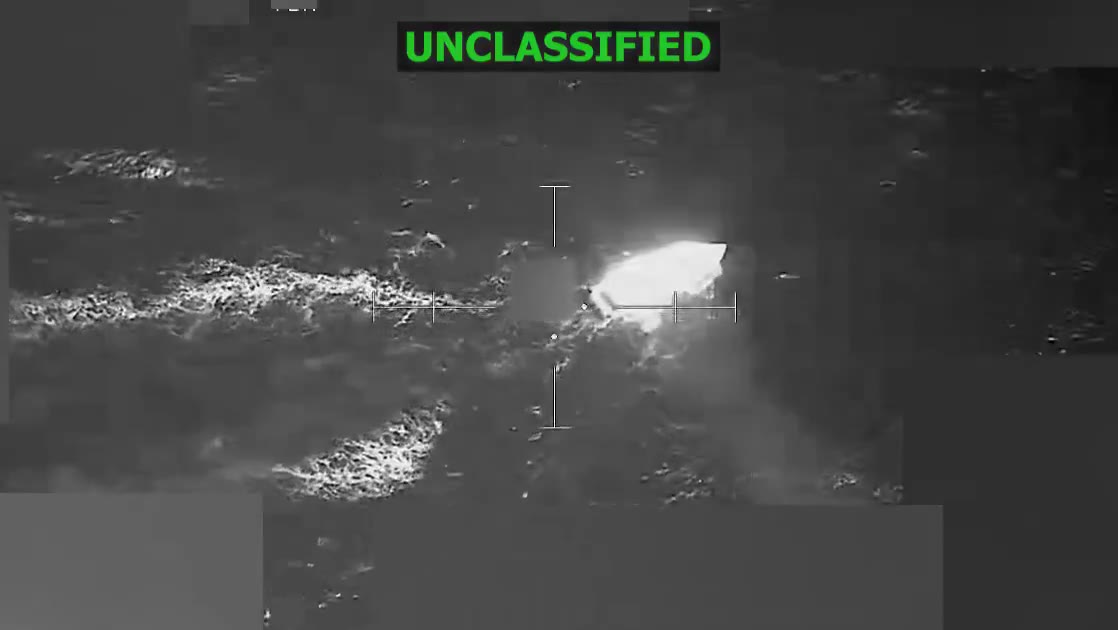 SOUTHCOM:  On Nov. 15, at the direction of Secretary of War Pete Hegseth, Joint Task Force Southern Spear conducted a lethal kinetic strike on a vessel operated by a Designated Terrorist Organization. Three male narco-terrorists aboard the vessel were killed.  The vessel was trafficking narcotics in the Eastern Pacific and was struck in international waters.